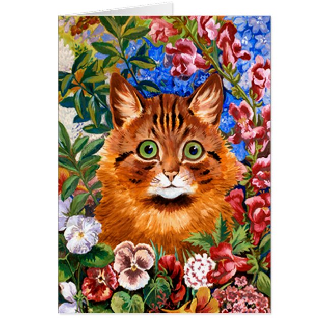 Chat Brown parmi la carte de fleurs (Devant)