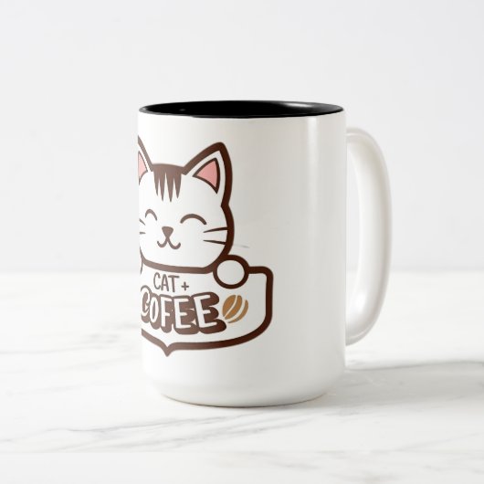 Chat + Café Combo Mug (Devant droit)