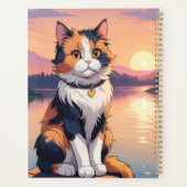 Chat calico au bord d'un lac (Dos)
