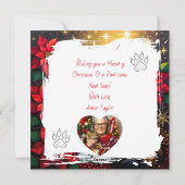 Chat calico avec carte de Noël personnalisée aux p (Dos)