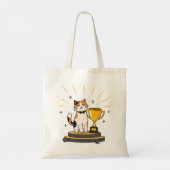 Chat Calico Gagne un Trophée - Sac Cabas (Dos)