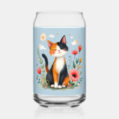 Chat Calico souriant dans le jardin fleuri (Recto)