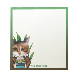 Chat Calico Succulent - Bloc-notes personnalisé