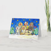 Chat Carol Chanteurs carte de voeux par Nicole Jan (Devant)