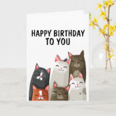 CHAT CARTE D'ANNIVERSAIRE, DE MOI ET DE MON ÉQUIPA (Fleur jaune)