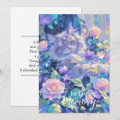 Chat, carte de sympathie de perte de l'animal (Devant / Derrière)