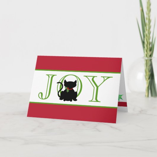 Chat | Carte de voeux Joy Holiday (Devant)