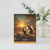 Chat | Carte postale Famille Vintage Animal (Debout devant)