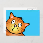 Chat Carton Rouge mignon - Carte Postale (Devant / Derrière)