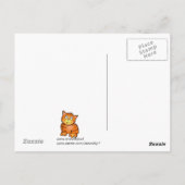 Chat Carton Rouge mignon - Carte Postale (Dos)