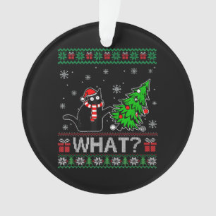 Chat Ce Chat Noir Drôle Poussant Arbre De Noël