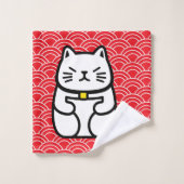 Chat chanceux japonais ou Maneki-Neko (Gant de toilette)