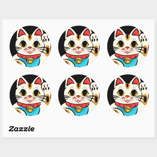Chat chanceux Maneki Neko autocollants (Feuille)