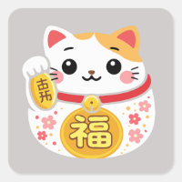 Chat chanceux Maneki Neko autocollants