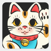 Chat chanceux Maneki Neko autocollants (Devant)