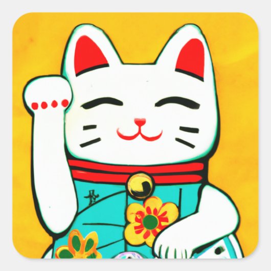 Chat chanceux Maneki Neko autocollants (Devant)