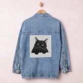 Chat chat noir Denim Veste tendance mignonne (Hangar)