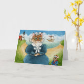 Chat, chaton, souris, phare, carte d'art populaire (Fleur jaune)