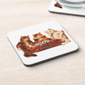 Chat Chess Checkmate Louis Wain Dessous de verre (Côté gauche)