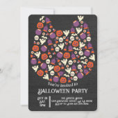 Chat chien en bois foncé invitations à la fête d'H (Devant)