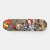 Chat Chien Monkey Girl Cartoon Skateboard Deck (Horz)