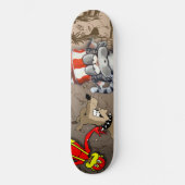 Chat Chien Monkey Girl Cartoon Skateboard Deck (Recto)