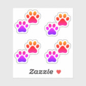 Chat | chien | sticker pour empreintes de pattes a (Feuille)