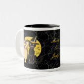 Chat & Chouette Halloween Mariage Mug (Devant gauche)