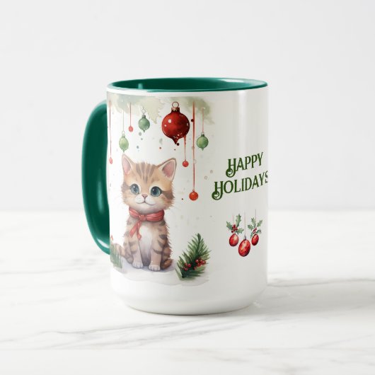 Chat Christmas Mug (Devant gauche)