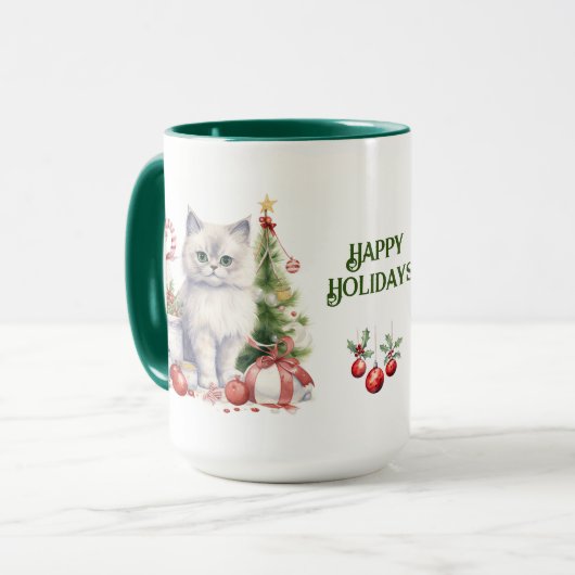 Chat Christmas Mug (Devant gauche)