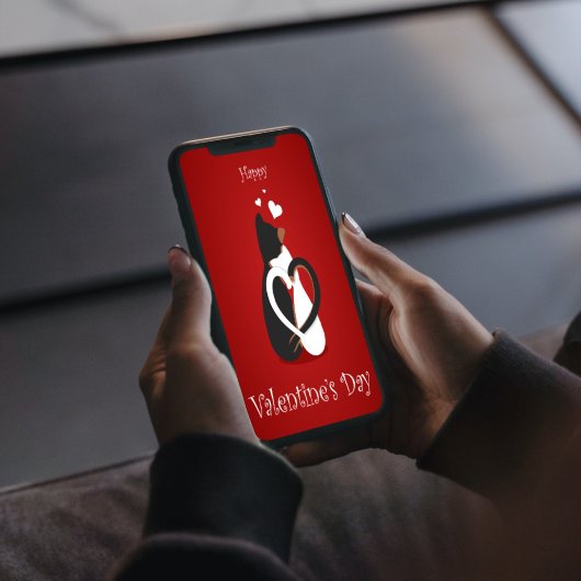 Chat Coeur Rouge Chat Bonne Carte Saint Valentin