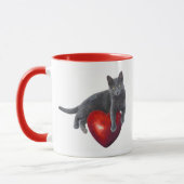 Chat Coeur Rouge Mug (Gauche)