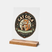Chat Cola Chat Étiquette de Boisson Gazeuse Chat V (Angle)