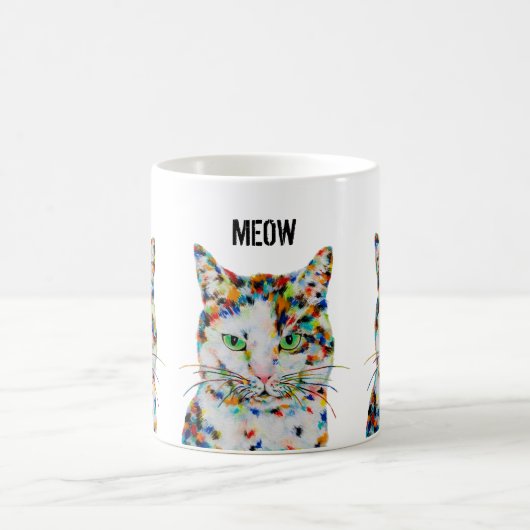 Chat coloré Art Meow Mug (Centre)