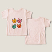 Chat coloré face à T-shirt enfant (Design Recto & Verso)