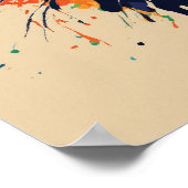 Chat coloré Silhouette Aquarelle Poster murale (Coin)