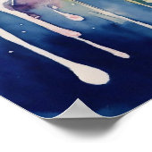 Chat coloré Silhouette Aquarelle Poster murale (Coin)