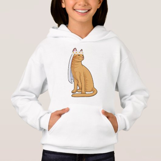 Chat comme mariée avec voile (Devant)