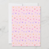 Chat & Confetti multicolore Invitation d'anniversa (Dos)