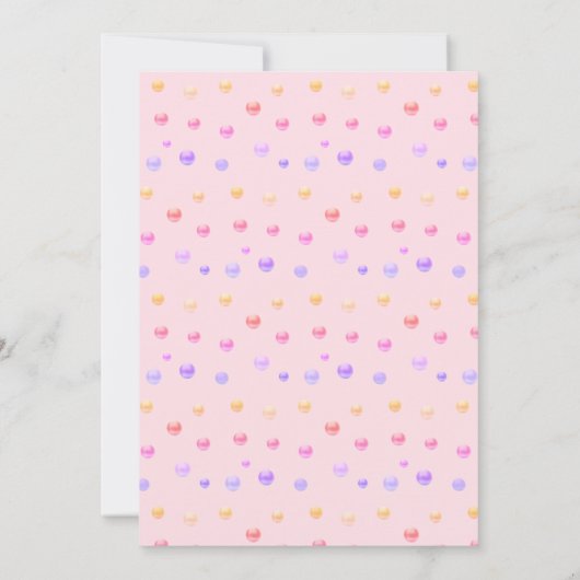 Chat & Confetti multicolore Invitation d'anniversa (Dos)