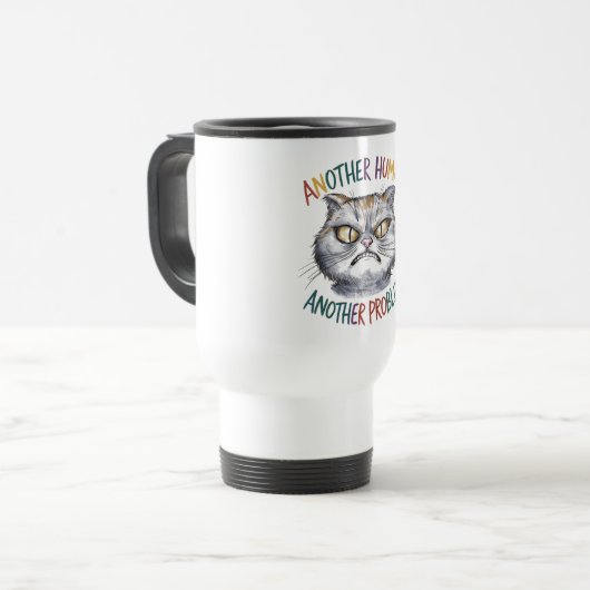 Chat contre l'humanité Mug - Un autre problème bra (Devant gauche)