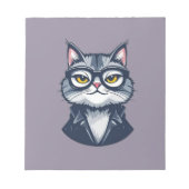 Chat cool avec Bloc-notes de lunettes (Devant)