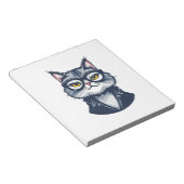 Chat cool avec Bloc-notes de lunettes (Incliné)