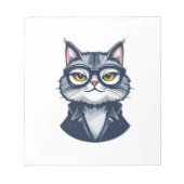 Chat cool avec Bloc-notes de lunettes (Devant)