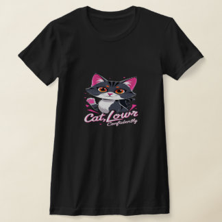 Chat Cool Confiant - Joli T-shirt Kitty Cartoon