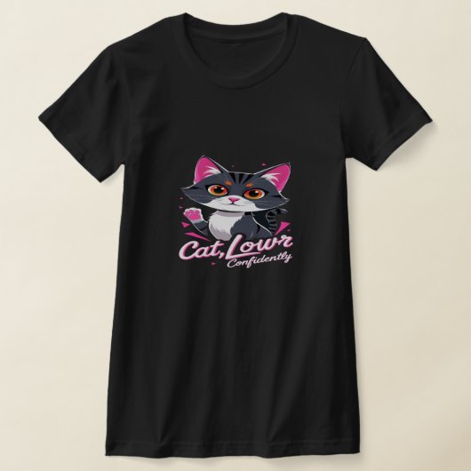 Chat Cool Confiant - Joli T-shirt Kitty Cartoon (Poser)