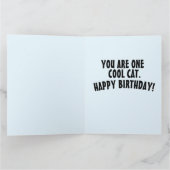 CHAT COOL FRÈRE CARTE DE SALUT D'ANNIVERSAIRE (Intérieur)