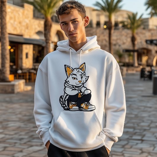 Chat cool sur le bloc | Sweat - shirt à capuche Ly