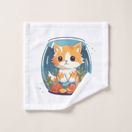 Chat coupable (Gant de toilette)