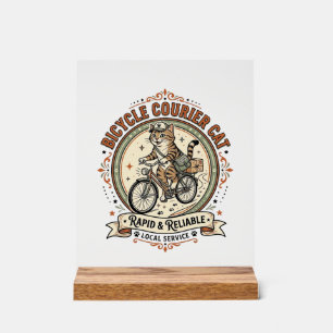 Chat coursier à vélo Chat coursier à vélo Vintage
